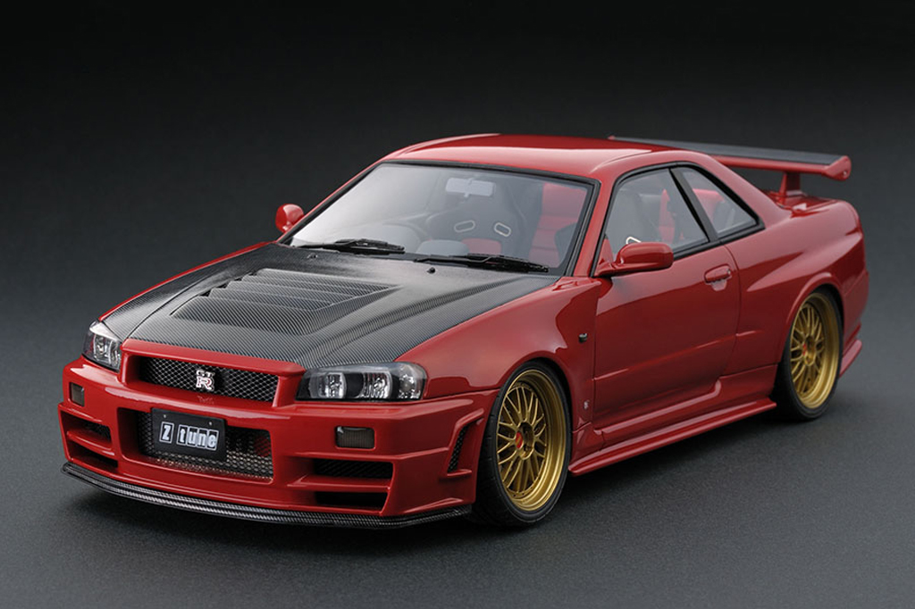 Nissan Skyline R34 1/18 Ignition Model R34 Nismo GT-R Z-tune rood IG0016 modelauto